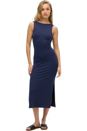 Superdry Vestidos Robe mi-longue à dos torsadé en jersey femme para mujer