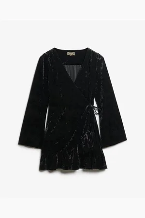 Superdry Vestidos Robe portefeuille courte en velours femme para mujer