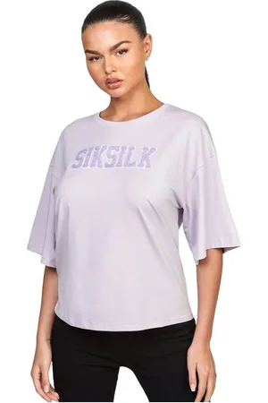 SikSilk Camiseta manga larga Varsity para mujer