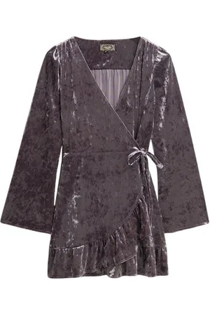 Superdry Vestidos Robe portefeuille courte en velours femme para mujer