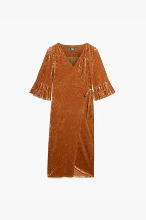 Superdry Vestidos Robe portefeuille mi-longue en velours femme para mujer