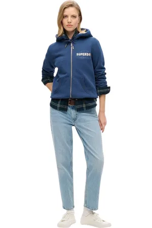 Superdry Jersey Sweatshirt à capuche zippé à logo métallisé femme Luxe para mujer