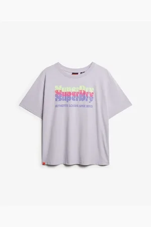 Superdry Camiseta T-shirt oversize arc-en-ciel fluo femme para mujer