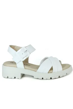 Pitillos Sandalias SANDALIA BLANCA DE PIEL CÓMODA CON TIRAS CRUZADAS 2832 para mujer