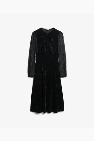 Superdry Vestidos Robe mi-longue manches en dentelle en velours femme para mujer