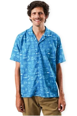 Brava Fabrics Camisa manga larga BTTF Aloha Shirt - Navy para hombre