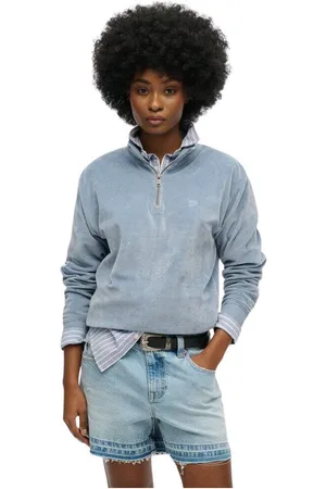 Superdry Jersey Sweatshirt en velours à col zippé femme para mujer