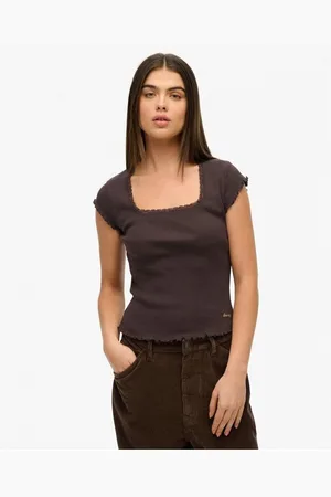 Superdry Camiseta T-shirt à encolure carrée femme Essential para mujer