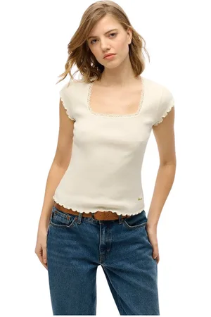 Superdry Camiseta T-shirt à encolure carrée femme Essential para mujer
