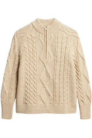Superdry Jersey Pull col zippé torsadé femme Aran para mujer