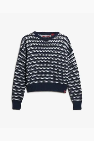 Superdry Jersey Pull crop rayé en crochet femme para mujer