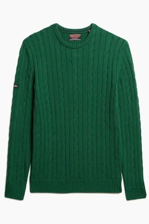 Superdry Jersey Pull en maille torsadée classique en coton para hombre