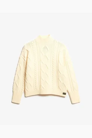 Superdry Jersey Pull col montant torsadé femme para mujer