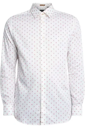 Ted Baker Camisa manga larga Camisa ajustada con estampado geométrico de puntos de pluma para hombre