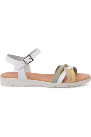Pisamonas Sandalias Sandalias Hebilla Tiras Cruzadas Colores para niña