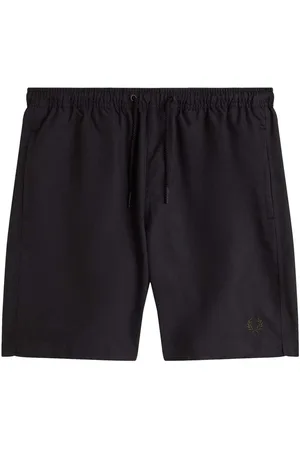 Fred Perry Bañador Classic Swim Shorts Black/Court Green para hombre