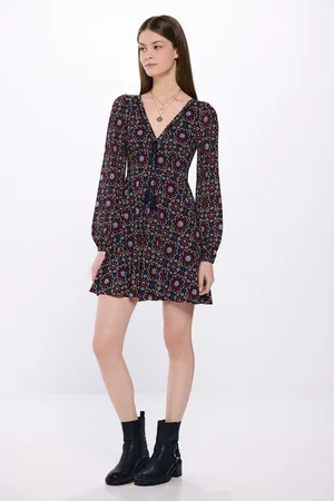 Springfield Vestido corto estampado flores geométricas
