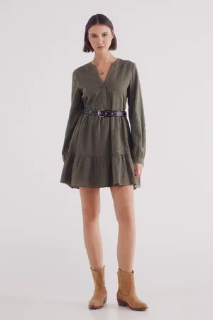 Springfield Vestido corto camisero bordados