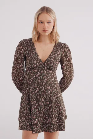 Springfield Vestido corto volumen estampado