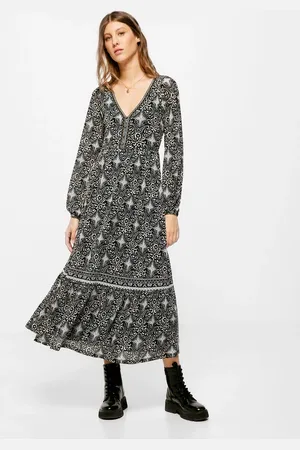 Springfield Vestido midi estampado bicolor