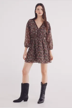 Springfield Vestido corto gasa espejos escote