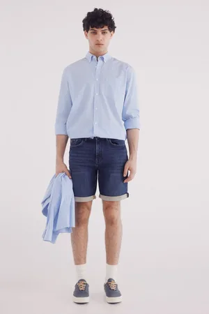 Springfield Bermuda vaquera en knit denim oscuro slim fit