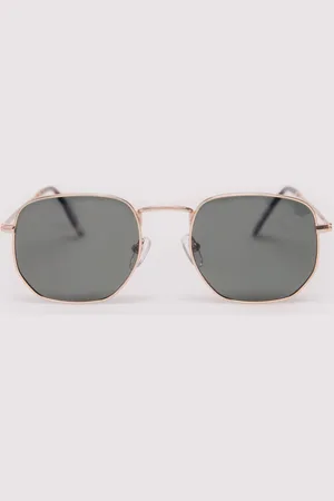 Springfield Gafas de sol metálicas redondeadas doradas