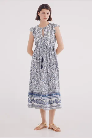 Springfield Vestido midi estampado lace