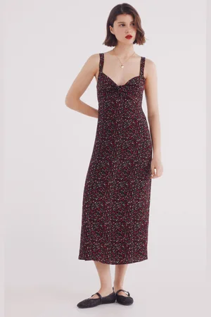 Springfield Vestido midi tirantes estampado