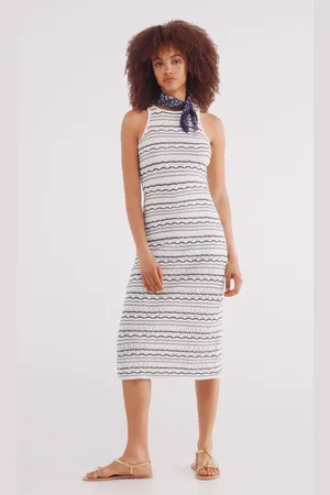 Springfield Vestido midi punto pointelle