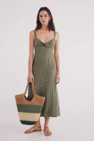 Springfield Vestido midi tirantes estampado