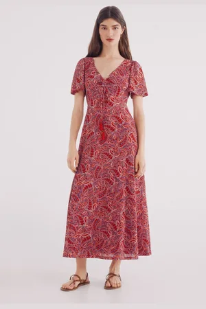Springfield Vestido midi manga capa estampado
