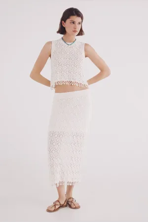 Springfield Falda midi punto poointelle