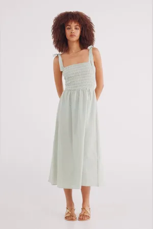 Springfield Vestido midi tirantes lazo estampado rayas