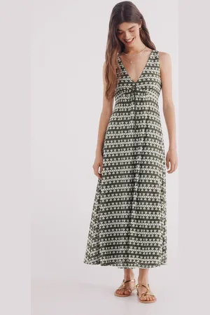 Springfield Vestido midi estructura bicolor