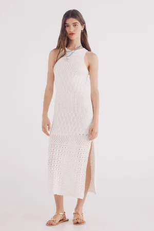 Springfield Vestido midi punto pointelle