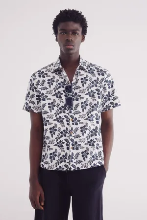 Springfield Camisa manga corta seersucker estampada