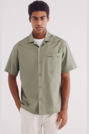 Springfield Camisa manga corta lino bolsillo