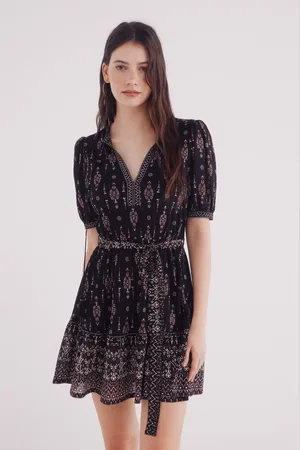 Springfield Vestido corto estampado boho