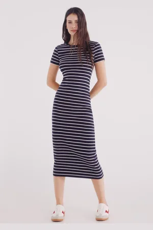 Springfield Vestido midi rayas