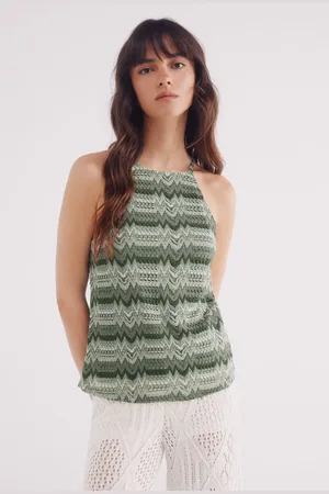 Springfield Top escote halter cenefas zigzag