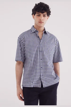 Springfield Camisa manga corta seersucker cuadros