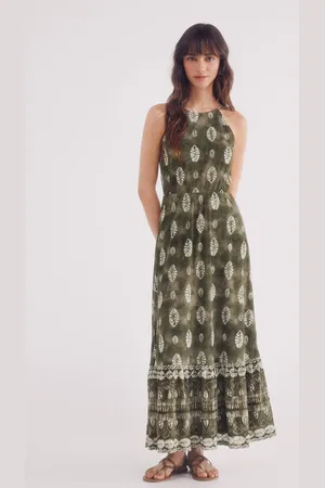 Springfield Vestido midi estampado hojas