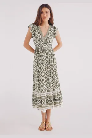 Springfield Vestido midi estampado étnico cenefa