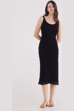 Springfield Vestido midi crochet negro