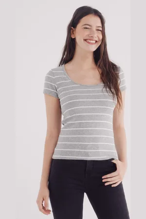 Springfield Camiseta escote redondo canalé