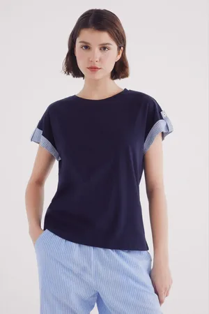 Springfield Camiseta manga roll up combinada