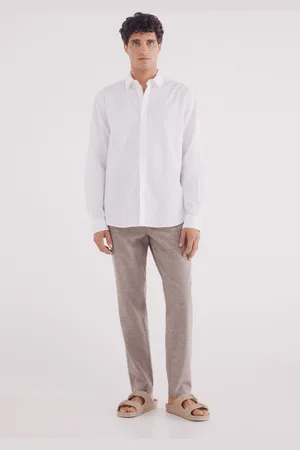 Springfield Pantalón chino lino slim fit