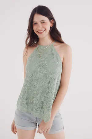 Springfield Top escote halter crochet