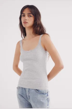 Springfield Camiseta tirantes puntilla escote